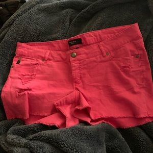 Torrid Hot Pink denim shorts